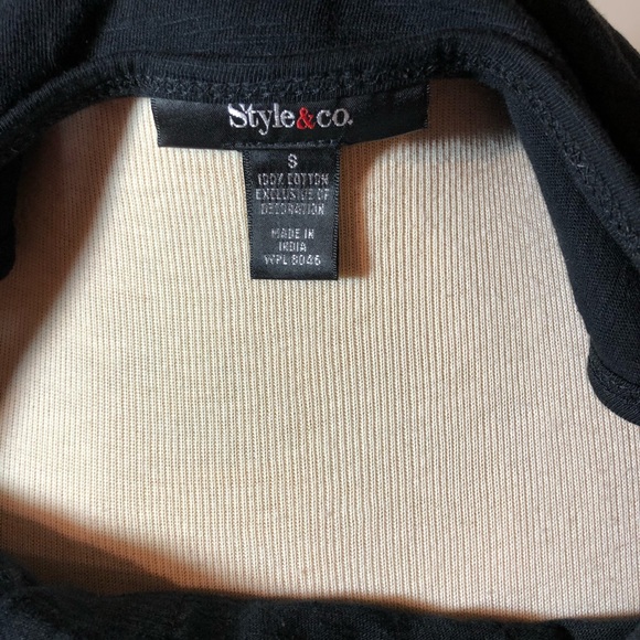 Style & Co. sleeveless midi summer sun dress crochet collar Small black Boho - Picture 6 of 7